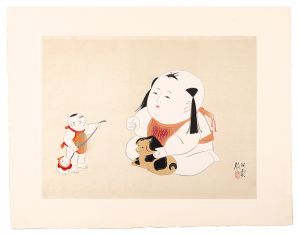 Nishizawa Tekiho / Twelve Aspects of Palace Dolls / No. 10: Pet Dogs