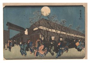 広重初代「東都名所　吉原仲之町夜桜」