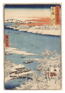 Hiroshige I / Famous Views of the Sixty-Odd Provinces / Musashi Province: Morning after Snow at the Sumida River [六十余州名所図会　武蔵 隅田川雪の朝]