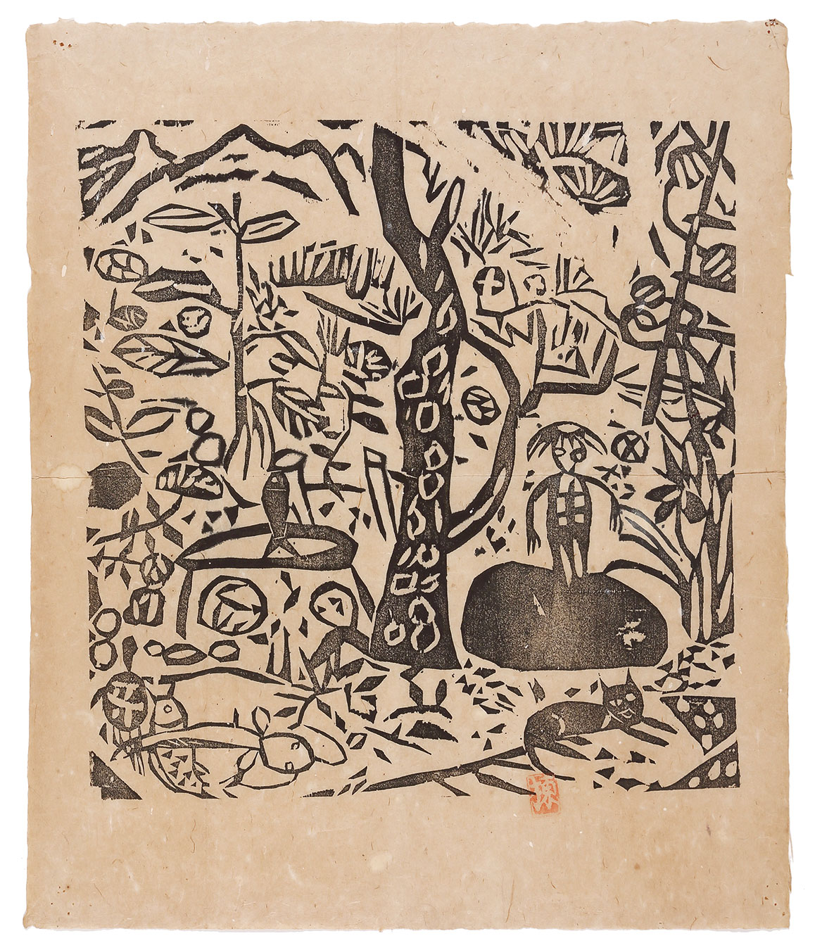 Munakata Shiko “Kappa , the Water Imp, under a Pine Tree”