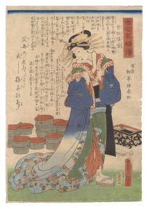 Toyokuni III / Biographies of Famous Women, Ancient and Modern / Mayuzumi of the Hotsui-ro [古今名婦伝　宝槌楼黛]