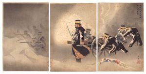 Kiyochika / Braving the Snow, Our Troops Capture the Stronghold at Weihaiwei [雪ヲ冒シテ我軍威海衛之堅塁ヲ抜ク図]