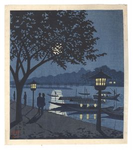 Asano Takeji / Famous Places in and around Kyoto / Moon at Arashiyama