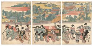 Kuniyasu / The Pilgrimage Procession to Kinryuzan Temple at Asakusa in the Eastern Capital [東都浅草金龍山参詣行烈ノ図]