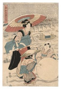 Eizan / Snow Scene at Ryogoku in the Eastern Capital [東都両国雪風景]
