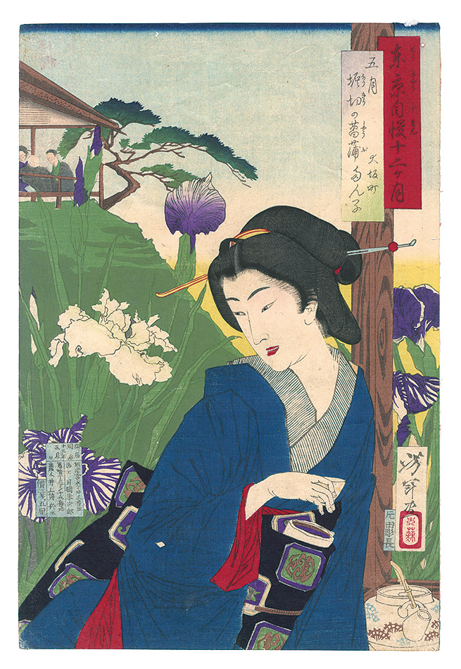 Yoshitoshi “Twelve Months with the Pride of Tokyo / The Fifth Month: Iris at Horikiri”