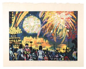 Eight Views of Okazaki / Fireworks at Mikawa