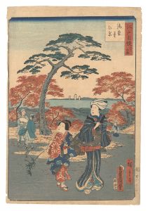 豊国三代 広重二代「江戸自慢三十六興　海案寺紅葉」