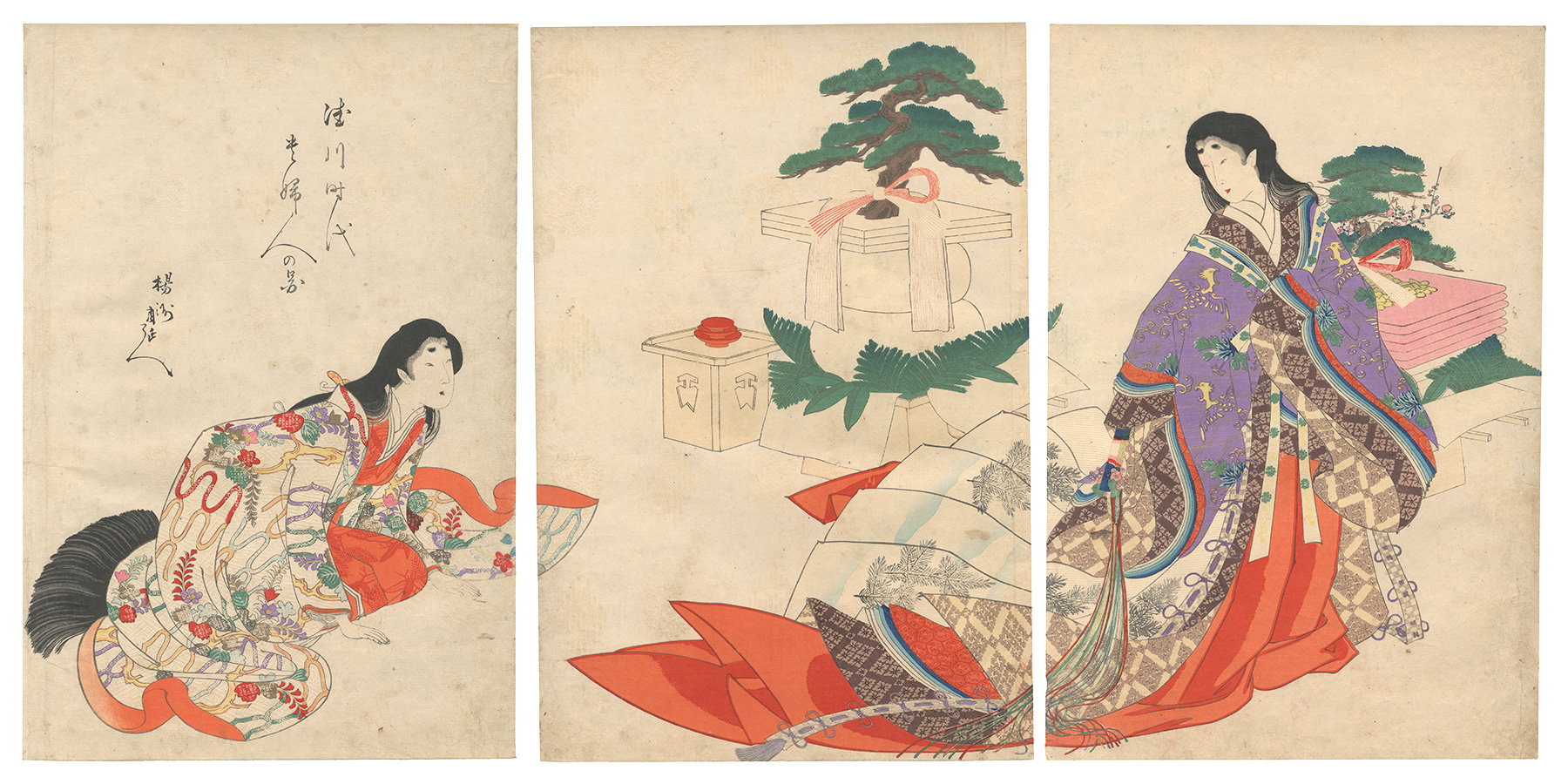 周延「徳川時代貴婦人之図」