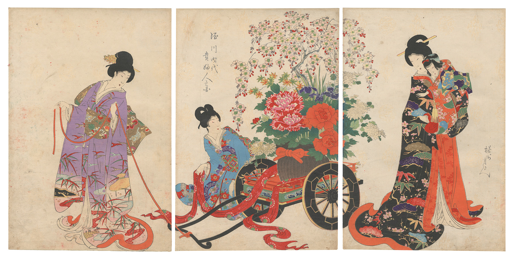 周延「徳川時代貴婦人之図」