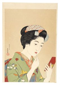 Hashiguchi Goyo / The Woman Who Has a Lipstick Brush