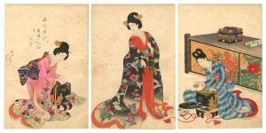 周延「徳川時代貴婦人之図　貝合せ」