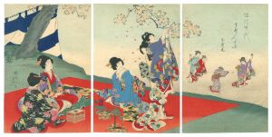 周延「徳川時代貴婦人之図　お花見」