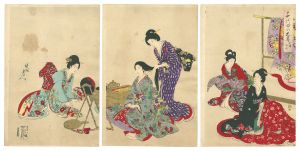 周延「千代田の大奥　お櫛あげ」