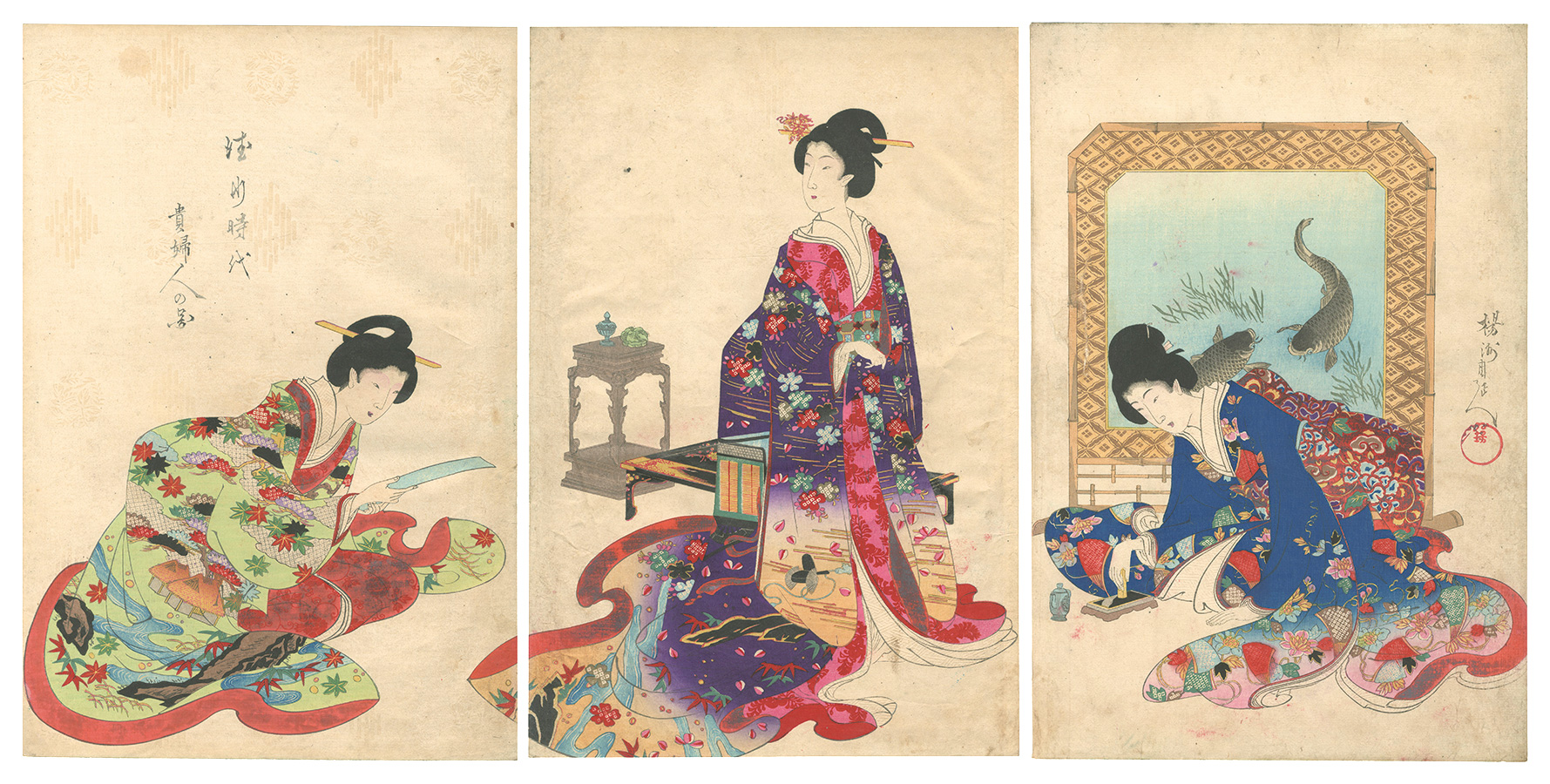 周延「徳川時代貴婦人之図」