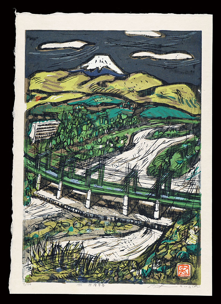 Kawachi Seiko “Thirty-six Views of Mt. Fuji in the HEISEI period / Early Spring at Tama”
