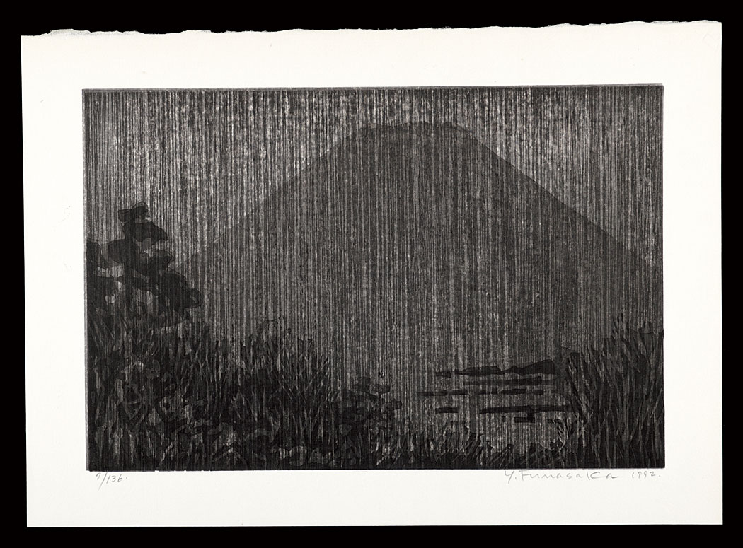 Funasaka Yoshisuke “Thirty-six Views of Mt. Fuji in the HEISEI period / Mount Fuji in the Dark Seen from Minami-Ashigara Pass”