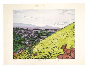 Minowa Itsuha / Hanga New One Hundred Views of Japan / Deer and Mount Wakakusa