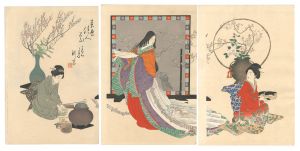 耕窓「春色佳人花競」