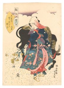 Kunisada I / The Ten Great Pupils of the Haikai Poet Basho / Poem by Joso [俳仙十哲ノ内　丈草]