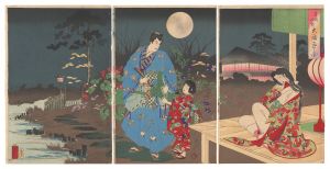 周延「曽我十郎大磯通之図」