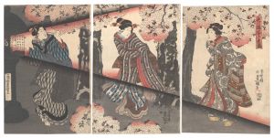 豊国三代「夜の桜姿乃花競」
