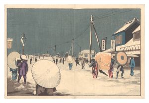 Kiyochika / Ryogoku in the Snow [両国雪中]