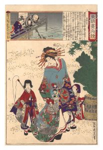 周延「東錦昼夜競　地獄太夫」