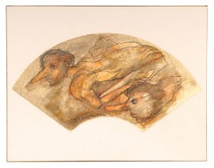 小作青史「自筆画色紙　浮々」