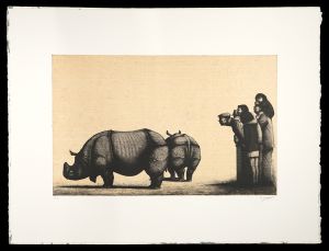 Aigasa Masayoshi / At a Zoo: People Watching Rhinoceros