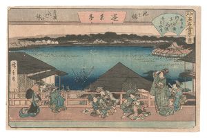 広重初代「江戸高名会亭尽　池之端 蓬莱亭」