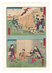 一景「娘教訓二面鏡　十二」