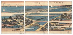 広重初代「東都名所　洲崎弁才天境内全図 同海浜汐干之図」