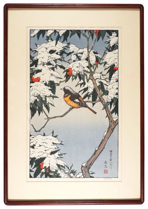 吉田遠志「積雪の葉かげに」