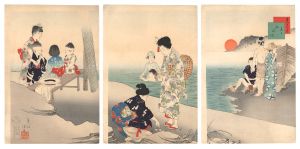 美人十二ヶ月　其七 海水浴