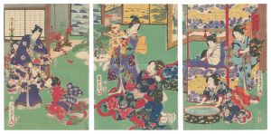国貞二代「御誕生 田舎源氏須磨の図」