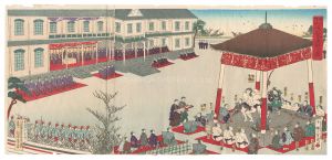 国明「弥生神社天覧角觝之図」