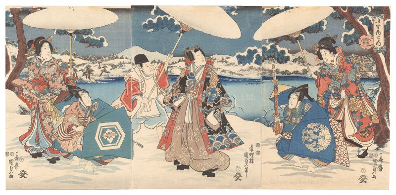 Kunisada II “Moon, Snow, and Flowers / Snow”