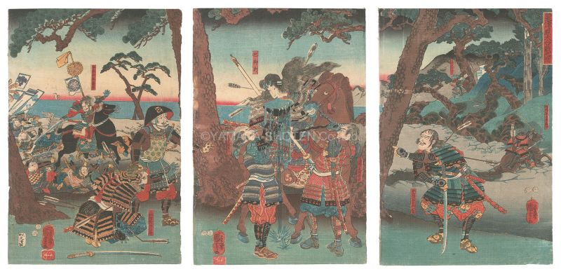 国芳「粟津原大合戦之図」