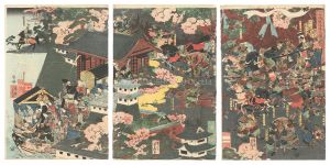 芳鶴「一ノ谷鵯越阪落之図」