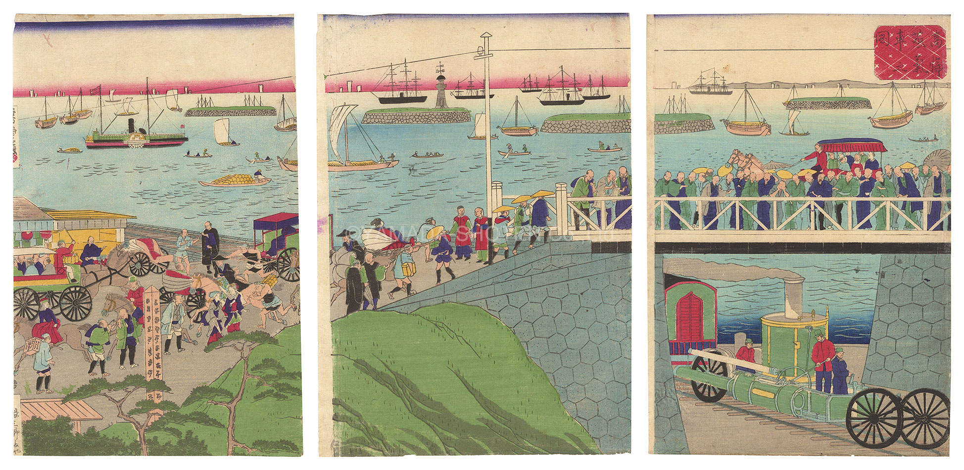 Yoshitora “Steam Train at Takanawa”