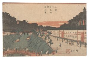 広重初代「東都名所　芝赤羽根増上寺」