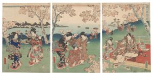 豊国三代「嵐山桜狩之図」