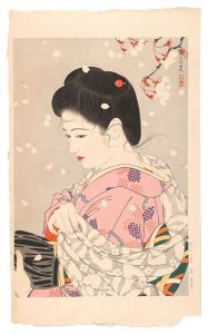Shimura Tatsumi / Five Customs of Modern Beauties / Shower of Blossoms