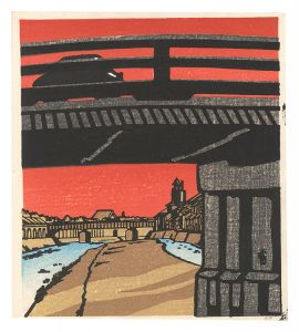 Tokuriki Tomikichiro / Evening at the Great Bridge at Sanjo (tentative title)