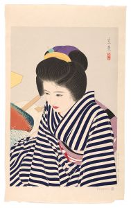 現代美人風俗五態　夏たけて