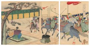 Chikanobu / Chiyoda Outer Palace / Viewing Dakyu Games [千代田之御表　打毬上覧]