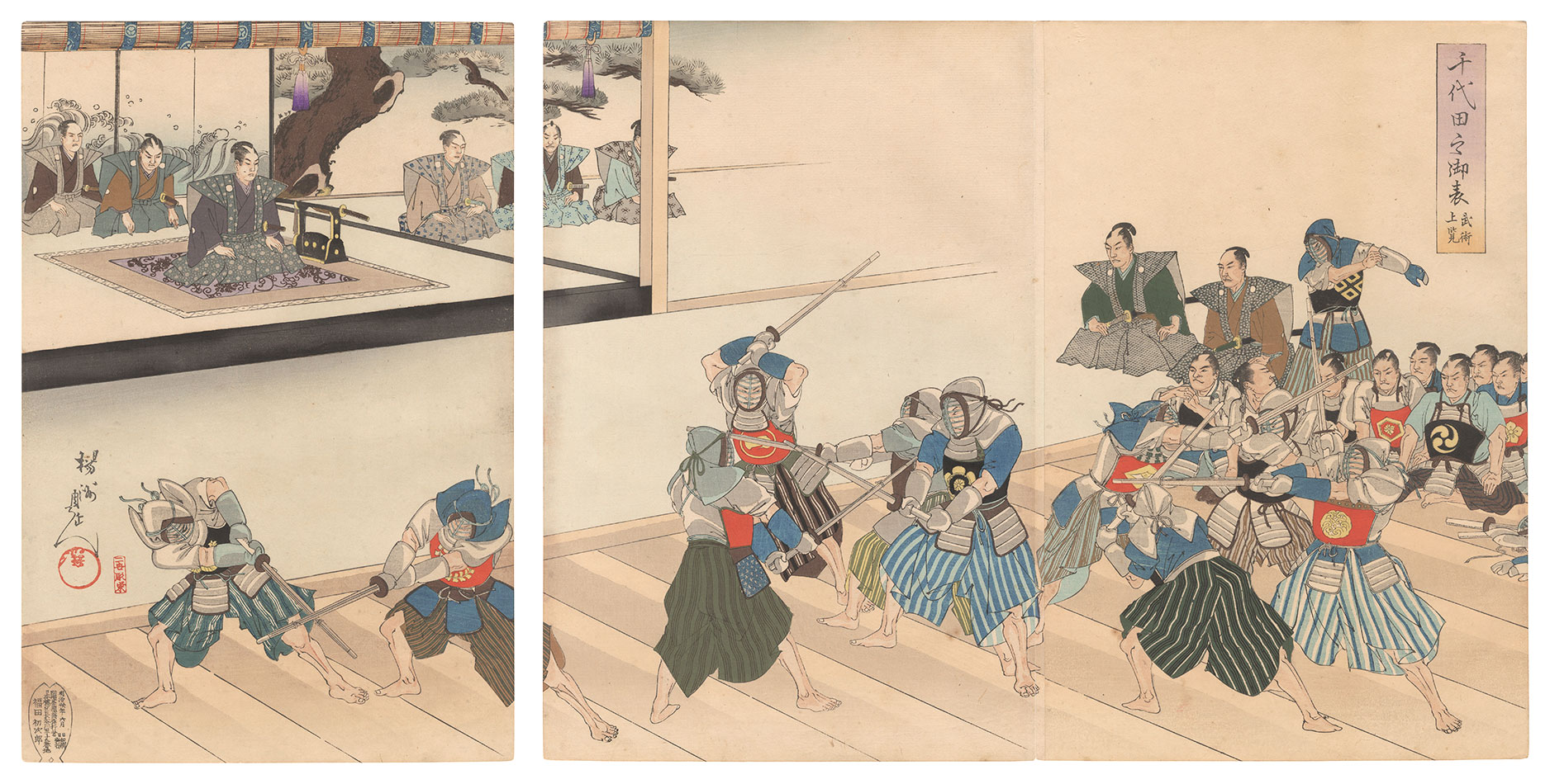 Chikanobu “Chiyoda Outer Palace / Shogun's Inspection of Martial Arts”