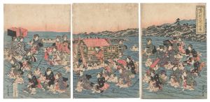 英泉「娘行列大井川之図」