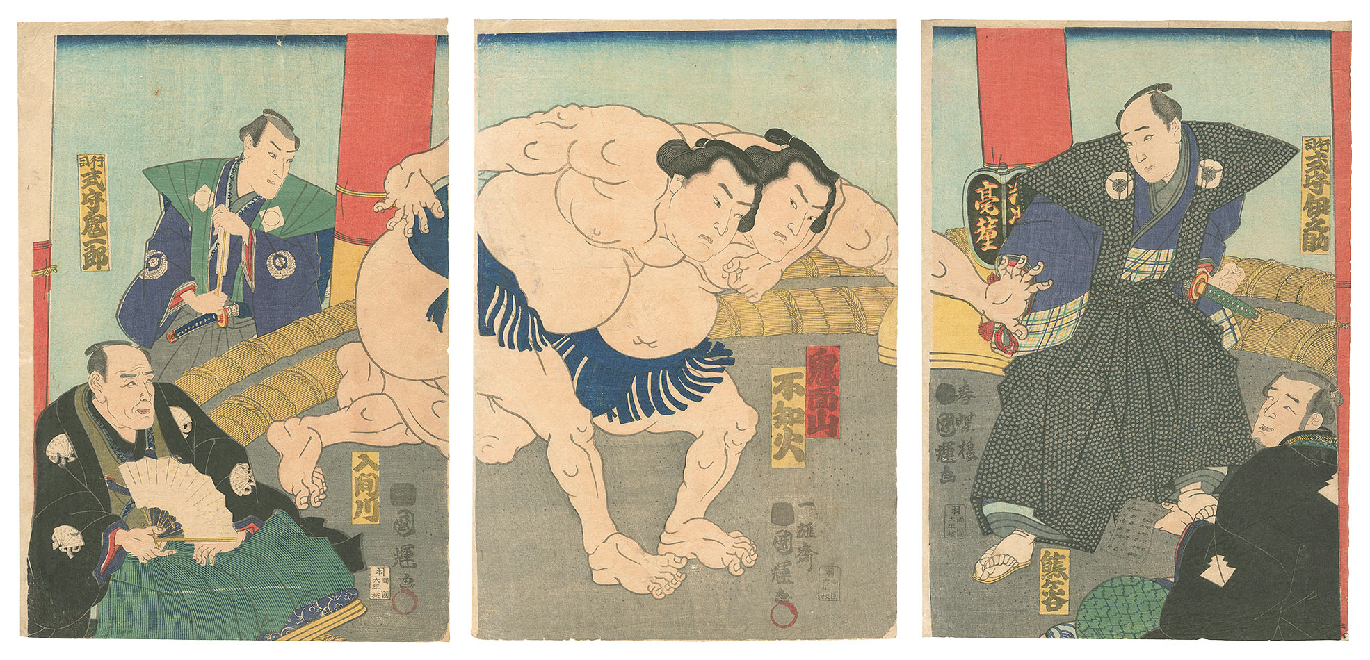 Kuniteru II “Sumo-e: Kimenzan and Shiranui”